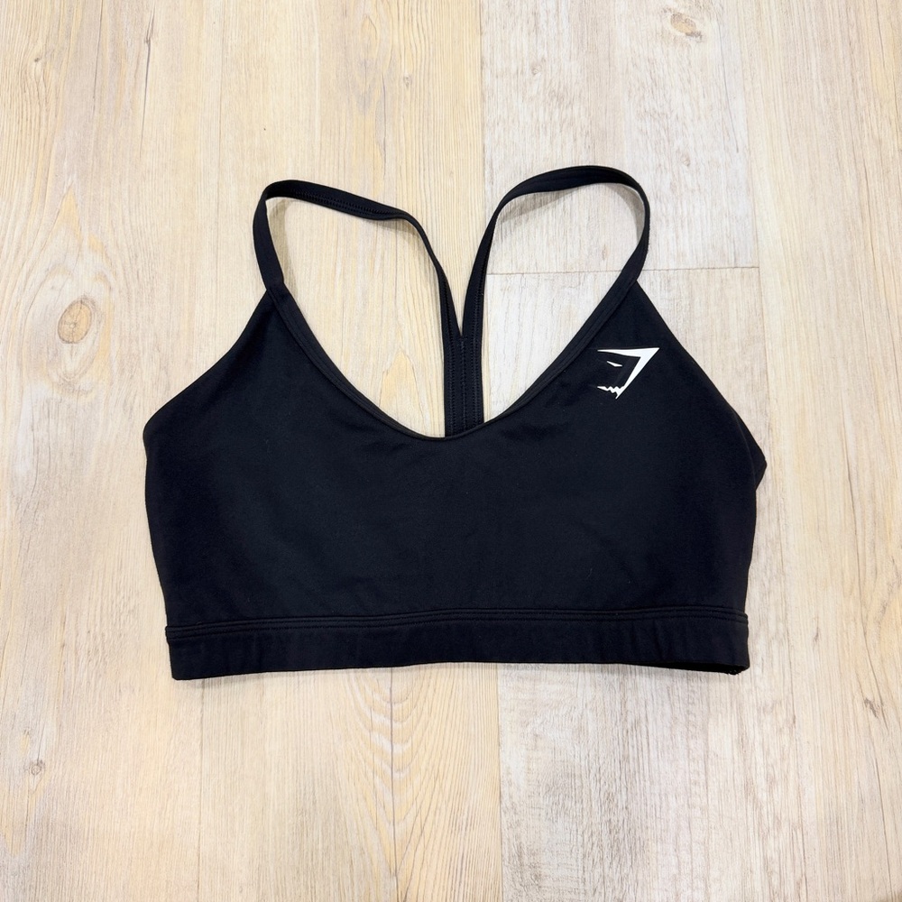Gymshark V Neck Sports Bra • Black • Size Small